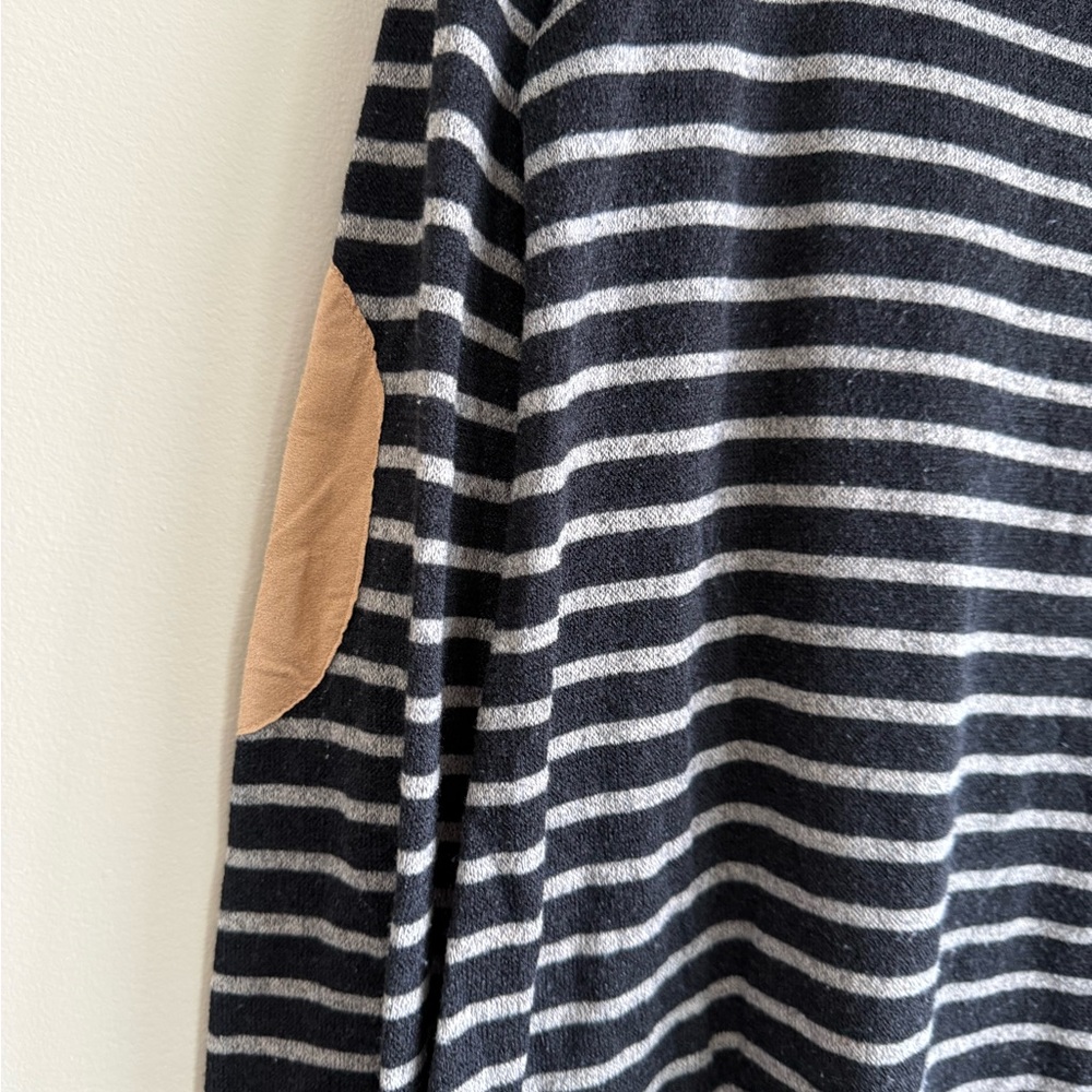 12PM by Mon Ami Striped Long Sleeve Striped Elbow Pad Top - Picture 2 of 6
